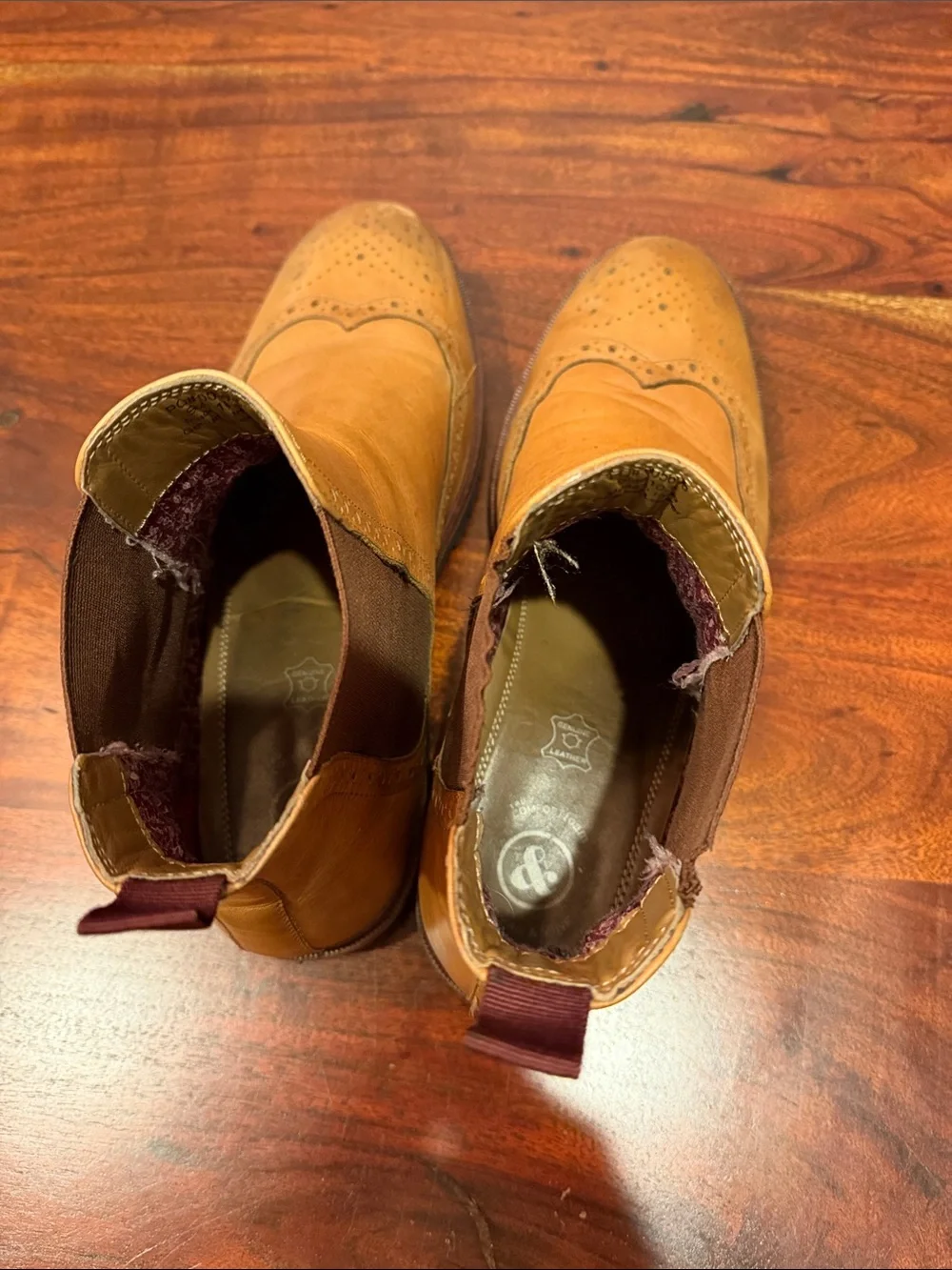 Men's Tan Leather Chukka Brogue Boots